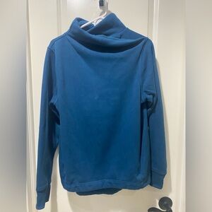 Athleta Funnel Neck Cozy Karma Sweatshirt in Sardinia Blue